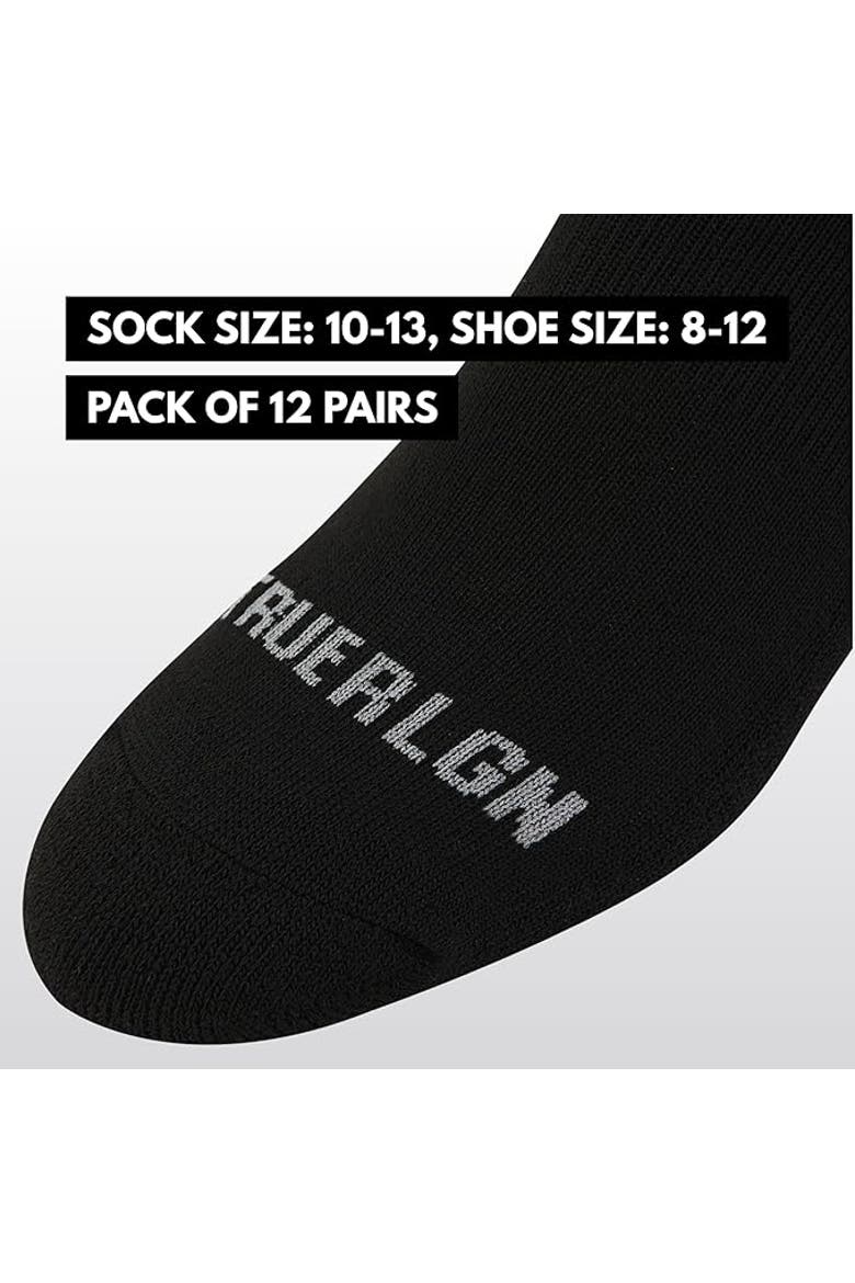 12 Pairs Premium Athletic No Show Socks, Alternate, color, Black