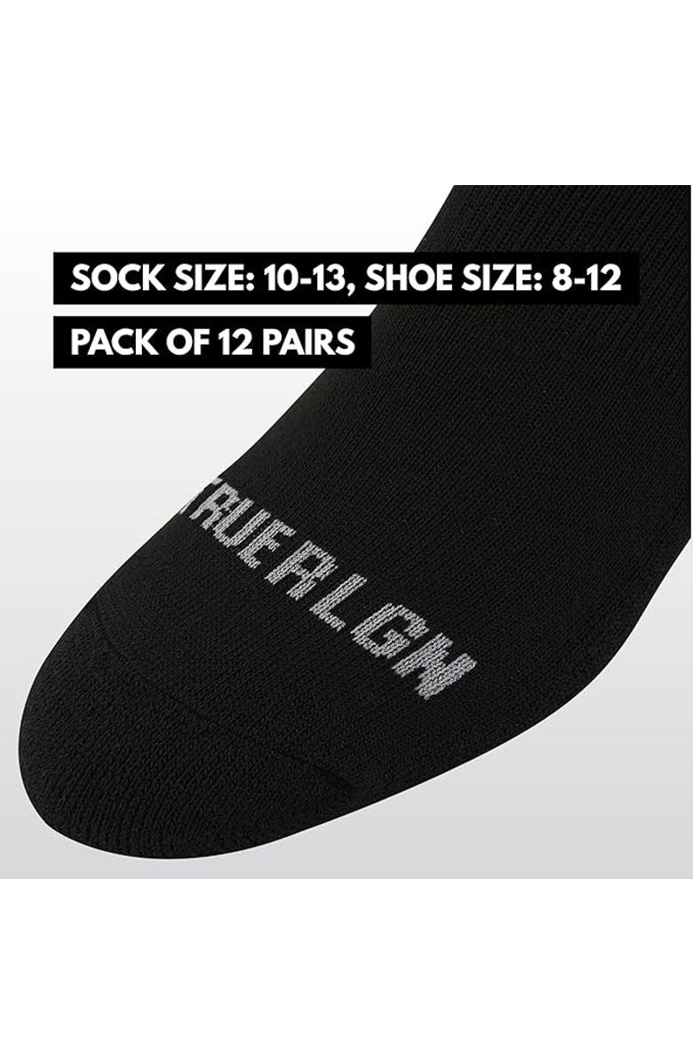 True Religion 12 Pairs Premium Athletic No Show Socks, Alternate, color, Black