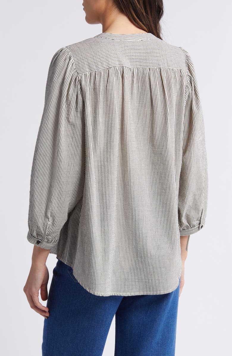 SESSÙN A View Stripe Cotton Button-Up Shirt, Alternate, color,