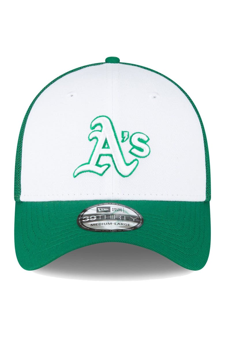 Men's New Era  Green/White Oakland Athletics 2023 On-Field Batting Practice 39THIRTY Flex Hat, Alternate, color, White