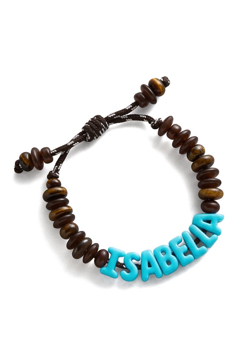 Make Waves Custom Beaded Bracelet, Main, color, BROWN MULTI