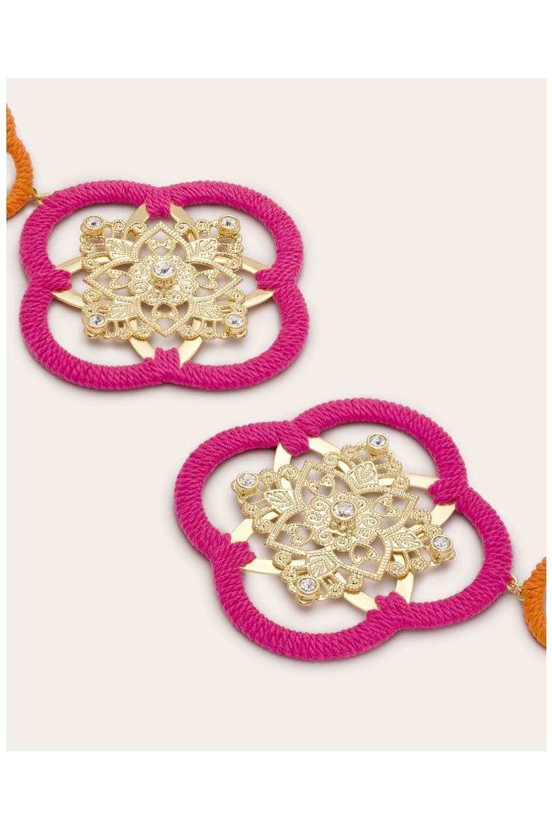 Anya Medallion Drop Earrings, Alternate, color, FIESTA PINK
