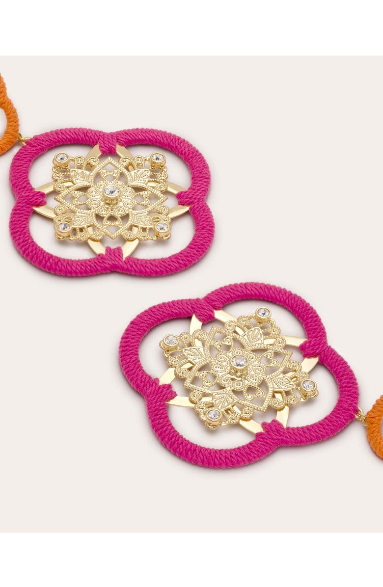 Ramy Brook Anya Medallion Drop Earrings, Alternate, color, Fiesta Pink