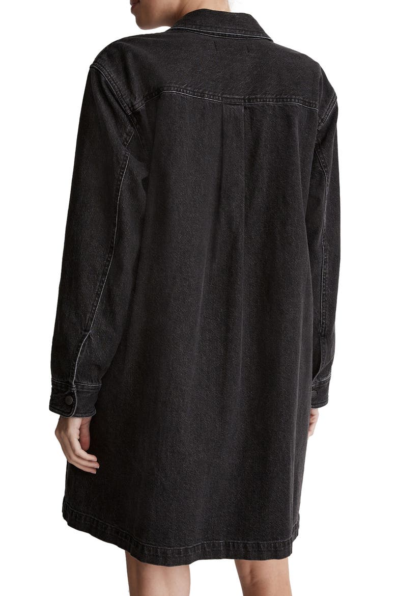 Long Sleeve Oversize Denim Shirtdress, Alternate, color, LUNAR WASH