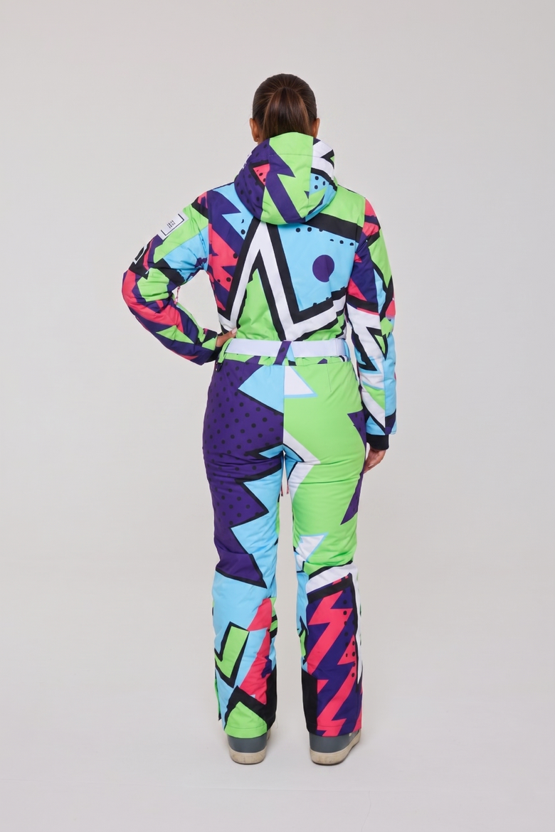 Fresh Prince X Women's Shaped Ski Suit, Alternate, color, Colorful geometric design