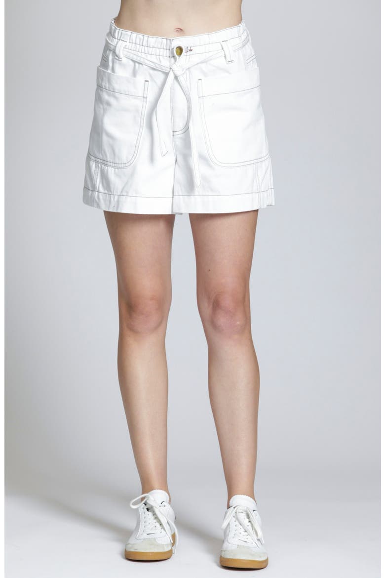The Coastal Tie Waist Shorts, Main, color, WHITE