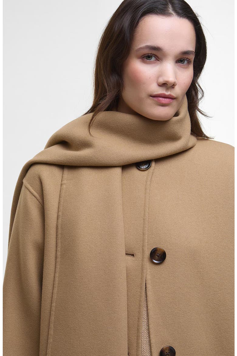 Clementine Scarf Detail Wool Blend Coat, Alternate, color, CAMEL