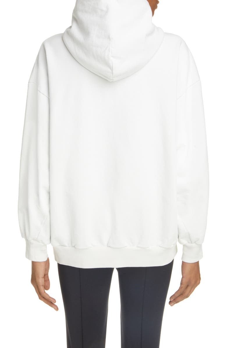 Balenciaga Small Fit Composition Cotton Zip Hoodie, Alternate, color,