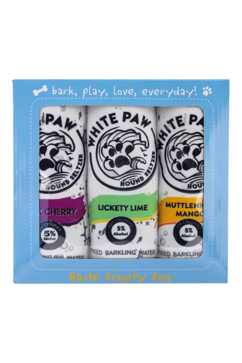 White Paw 3-Piece Variety Pack Plush Dog Toy Set, Main, color, MULTI