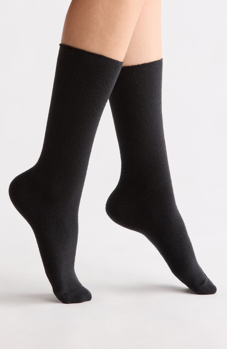 Nordstrom Cozy Crew Socks, Main, color, Black