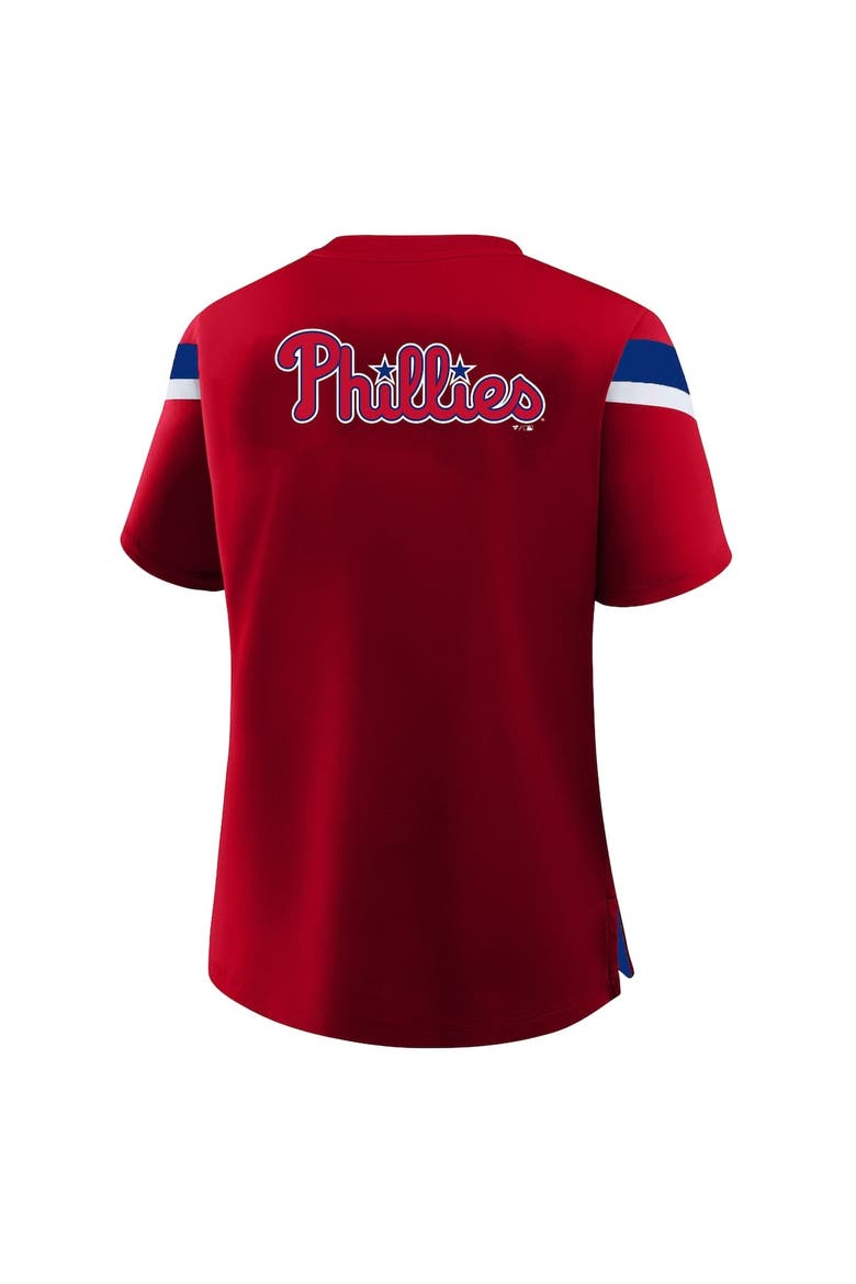 Women's Profile  Red Philadelphia Phillies Lace-Up T-Shirt, Alternate, color, Red