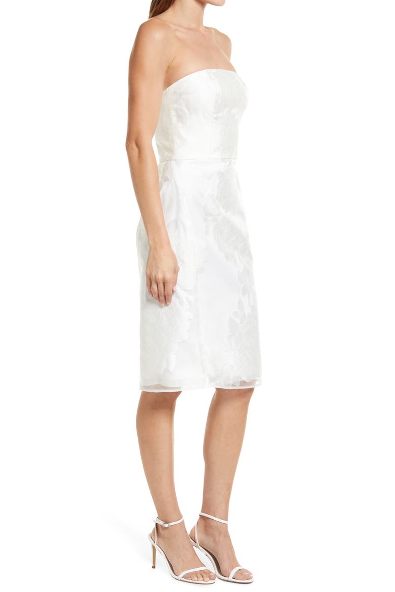 Amsale Rose Fil Coupé Strapless Cocktail Dress (Women)