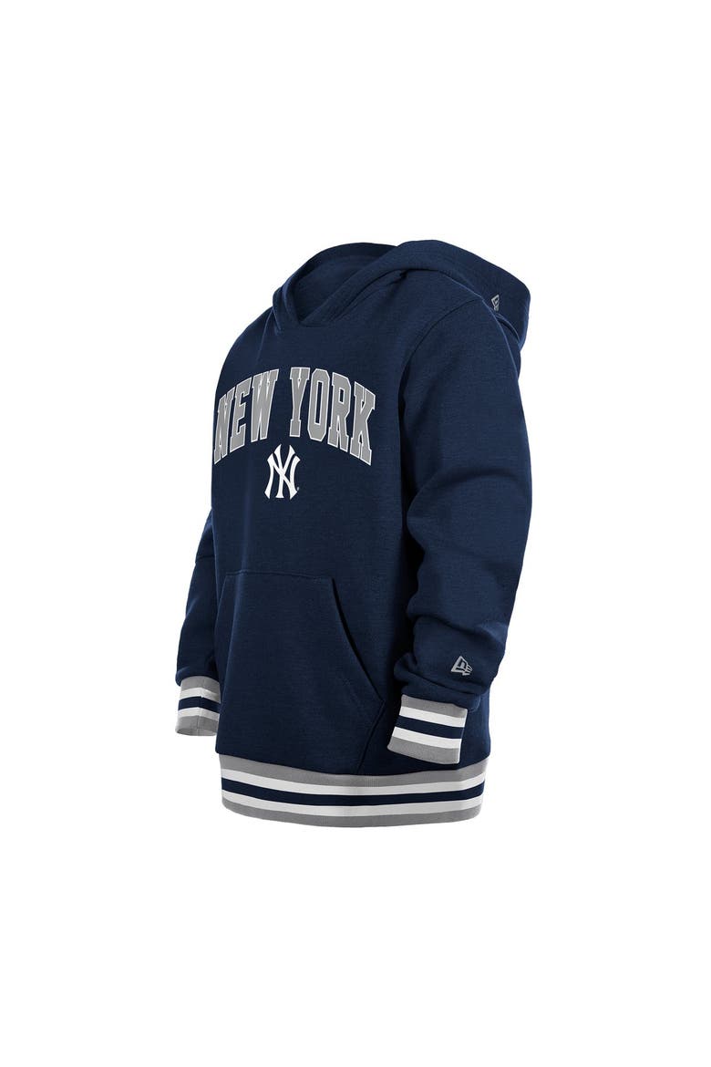 Youth New Era Navy New York Yankees Knit Trim Pullover Hoodie, Alternate, color, Navy