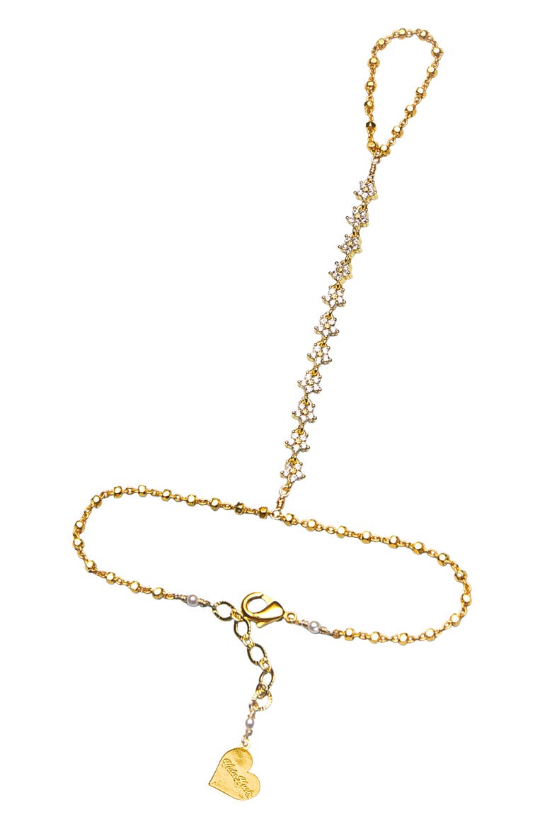 Twinkle Flower Hand Chain, Main, color, GOLD