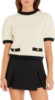 English Factory Puff Sleeve Sweater