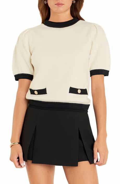 English Factory Puff Sleeve Sweater