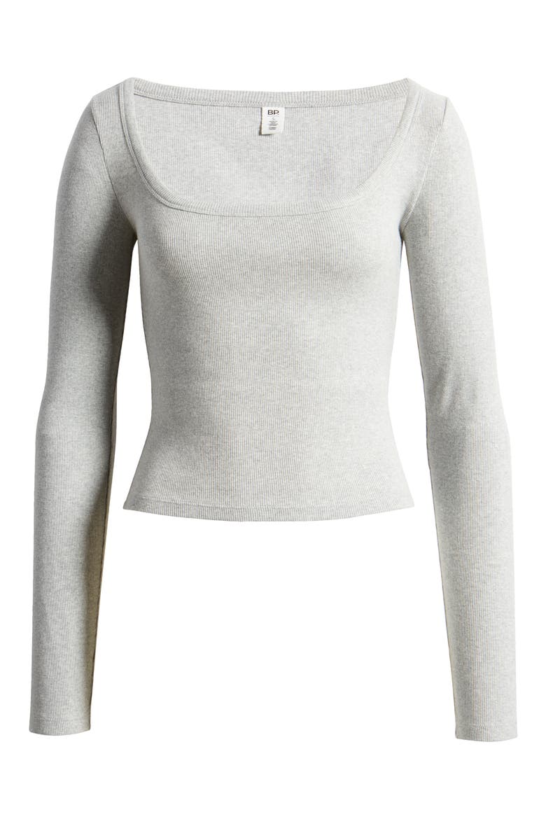 Rib Stretch Cotton T-Shirt, Alternate, color, GREY HEATHER