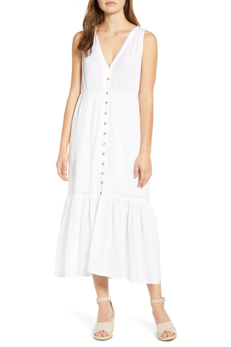 Lexa Crinkle Maxi Dress, Main, color, WHITE