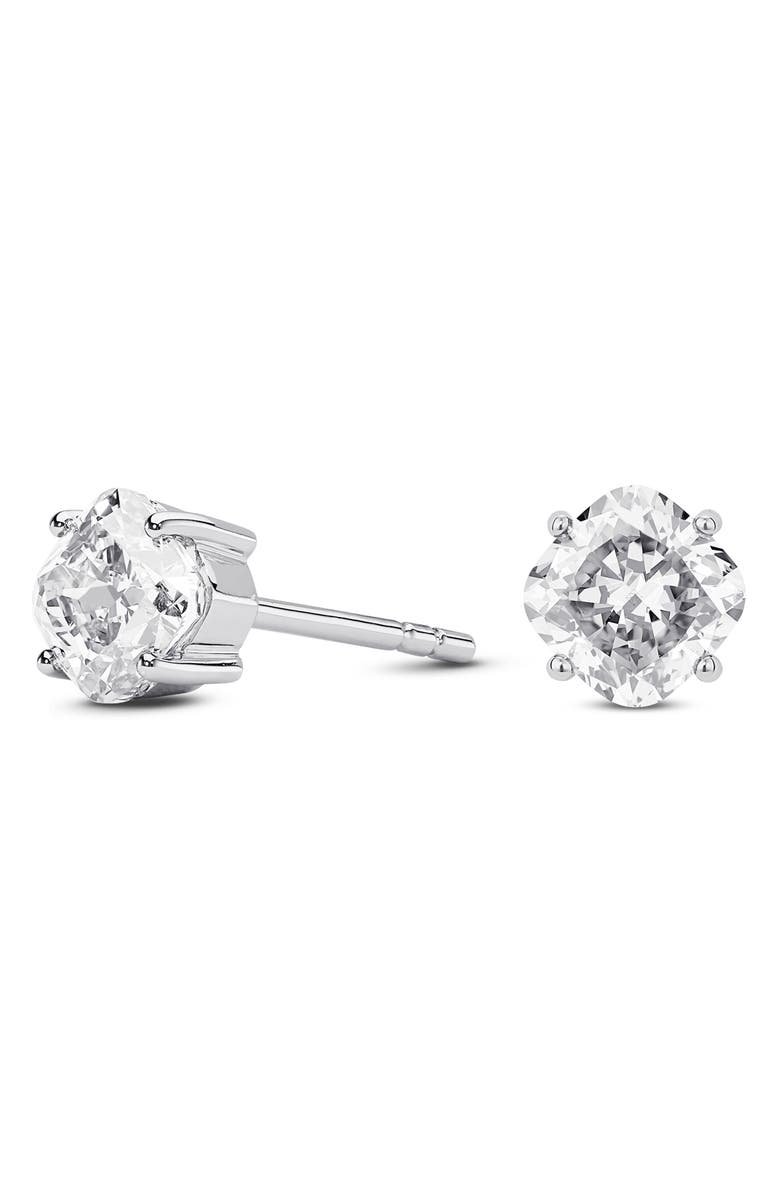 LIGHTBOX 2-Carat Lab-Grown Cushion Cut Diamond Solitaire Stud Earrings, Alternate, color,