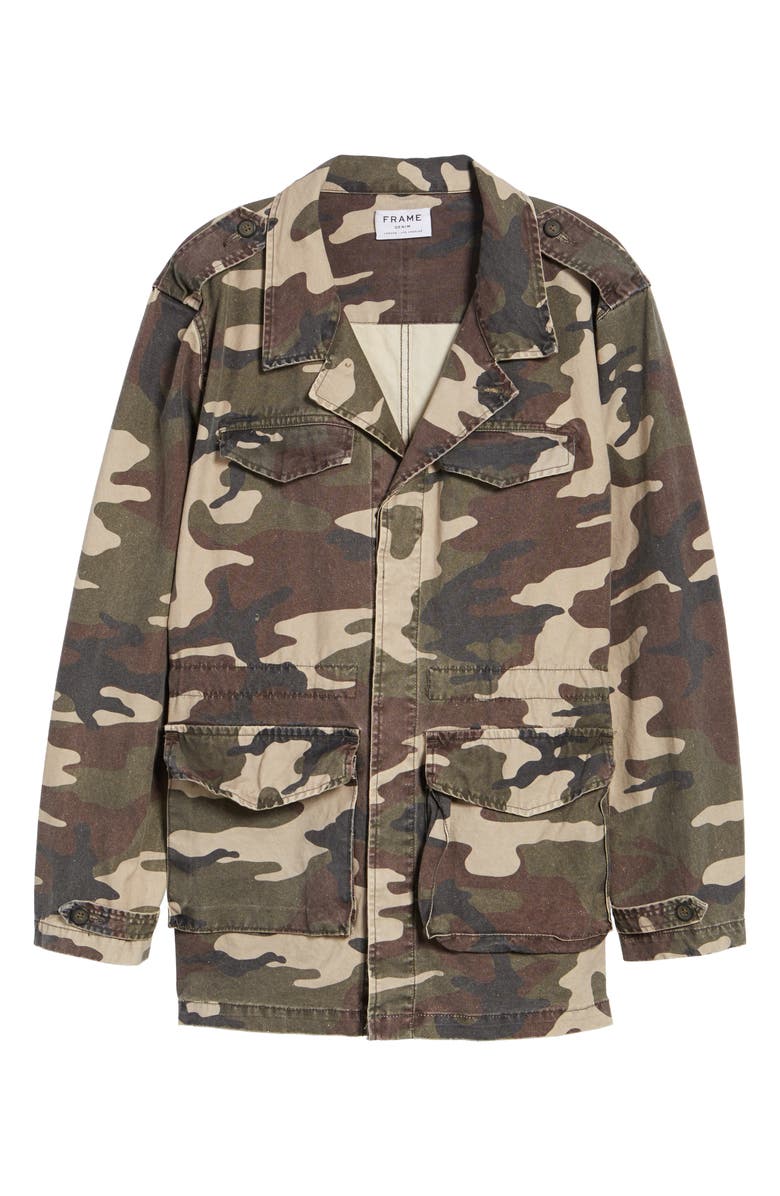 FRAME Denim Regular Fit Camo Field Jacket, Alternate, color,