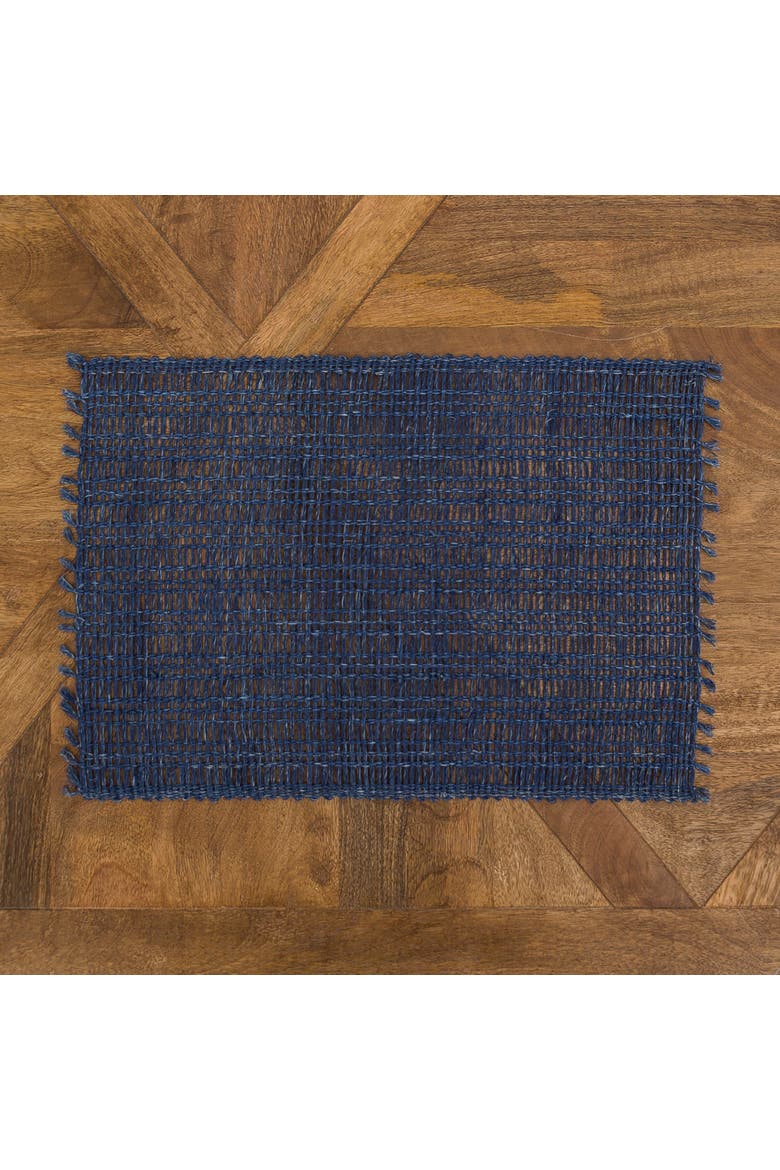 Eyelet Loom Indigo Placemats Set of 6, 13" x 19", Alternate, color, Blue