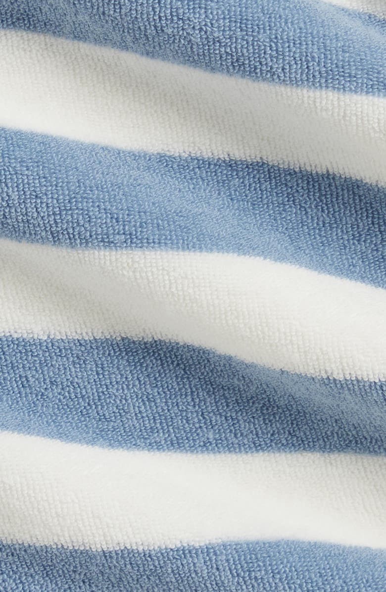 Ralph Lauren Stripe Hooded Cotton Blend Terry Cover-Up, Alternate, color, Vessel Blue Deck Wash White