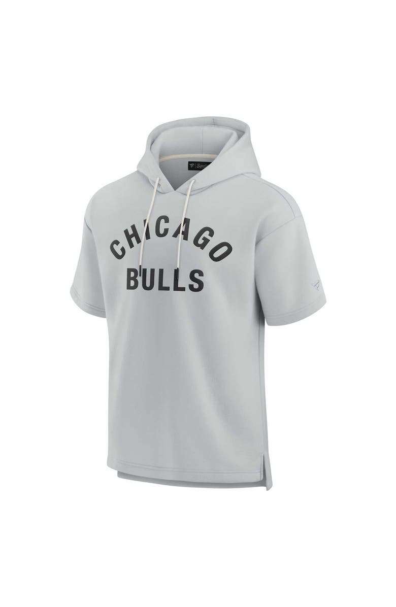 Fanatics Signature Unisex Fanatics Signature Gray Chicago Bulls Elements Super Soft Fleece Short Sleeve Pullover Hoodie, Alternate, color, Gray