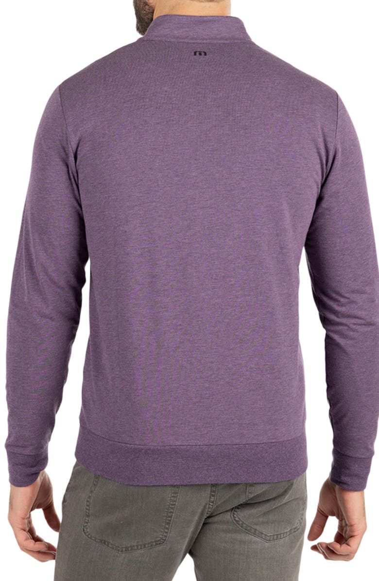 TravisMathew Pioneer Stretch Cotton Blend Half Zip Pullover, Alternate, color, Heather Sweet Grape