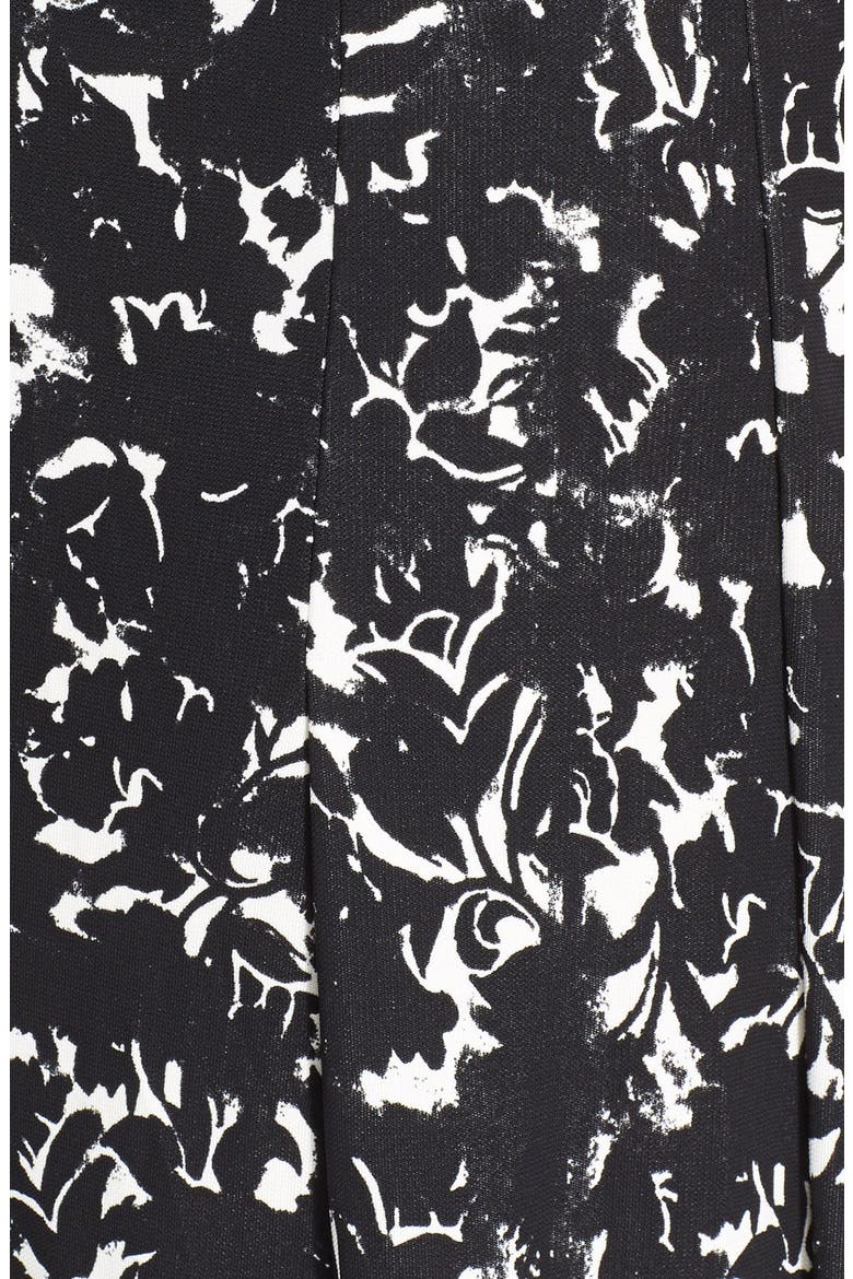 'Sophia' Print A-Line Dress, Alternate, color, NEW IVORY/ BLACK GESSO