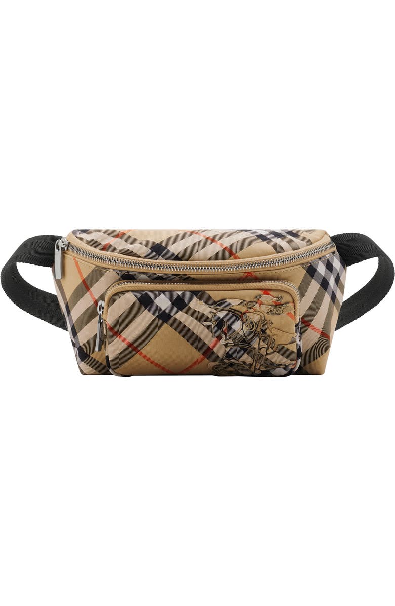 Burberry Small Check Belt Bag, Main, color, Sand Beige