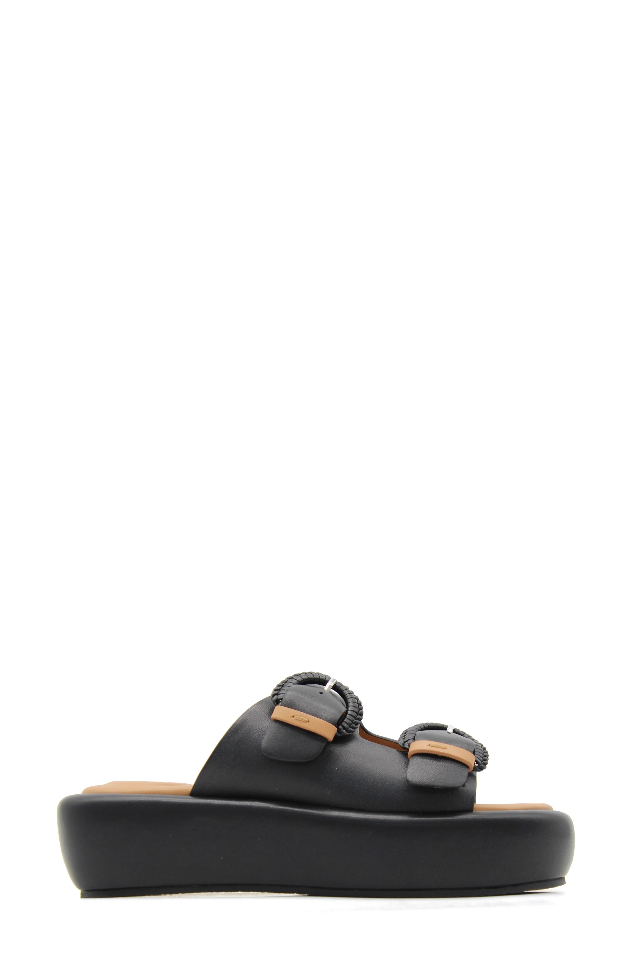 Gentle Souls Theresa Platform Slide Sandal, Alternate, color, Black Leather