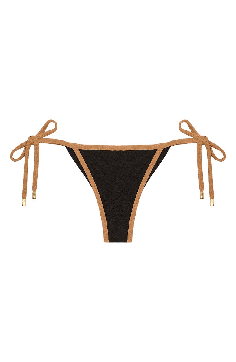 ViX Paula Hermanny Fir Lily Side Tie Bikini Bottoms, Alternate, color, Black