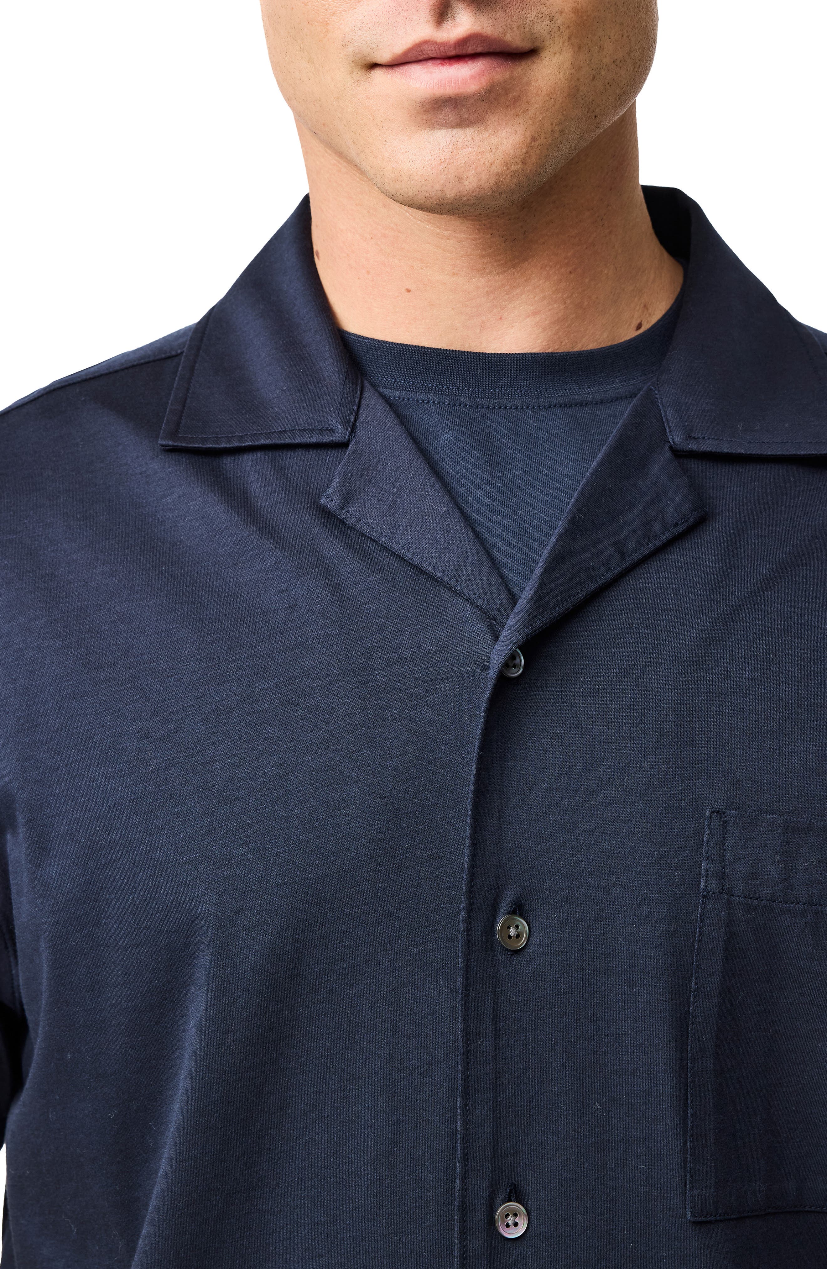 Manor Park Solid Cotton Blend Camp Shirt - image 2