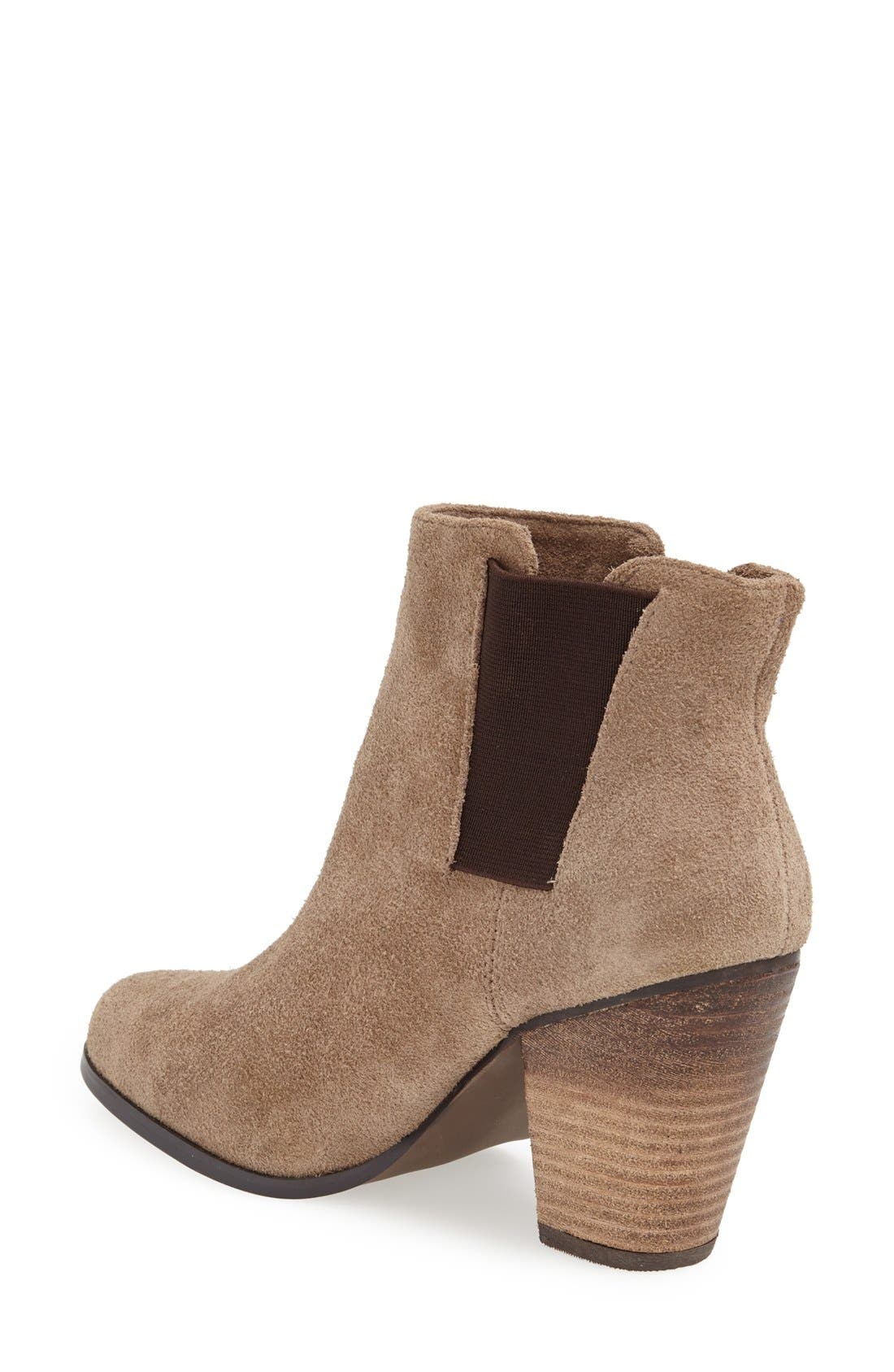 'Lylee' Suede Bootie, Alternate, color, SMOKE TAUPE/ DARK BROWN
