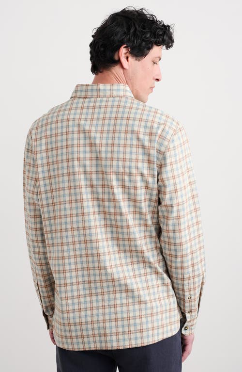 Seasalt Cornwall Take Root Check Organic Cotton Button-up Popover Shirt In Neutral