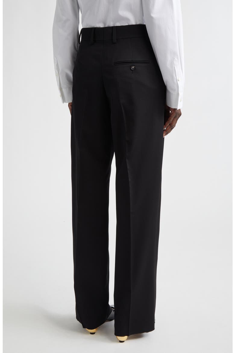 Gancio Buckle Virgin Wool & Cashmere Tailored Trousers, Alternate, color, NERO