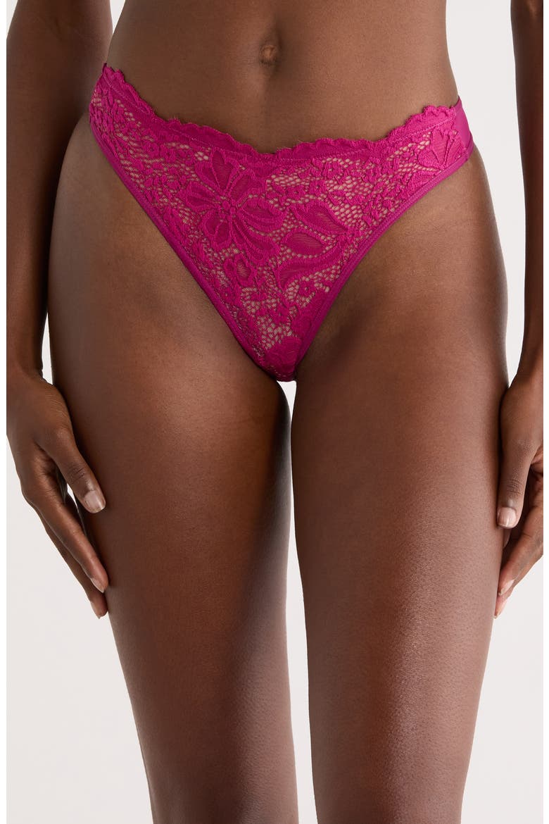 Floral Lace Thong, Main, color, BOYSENBERRY