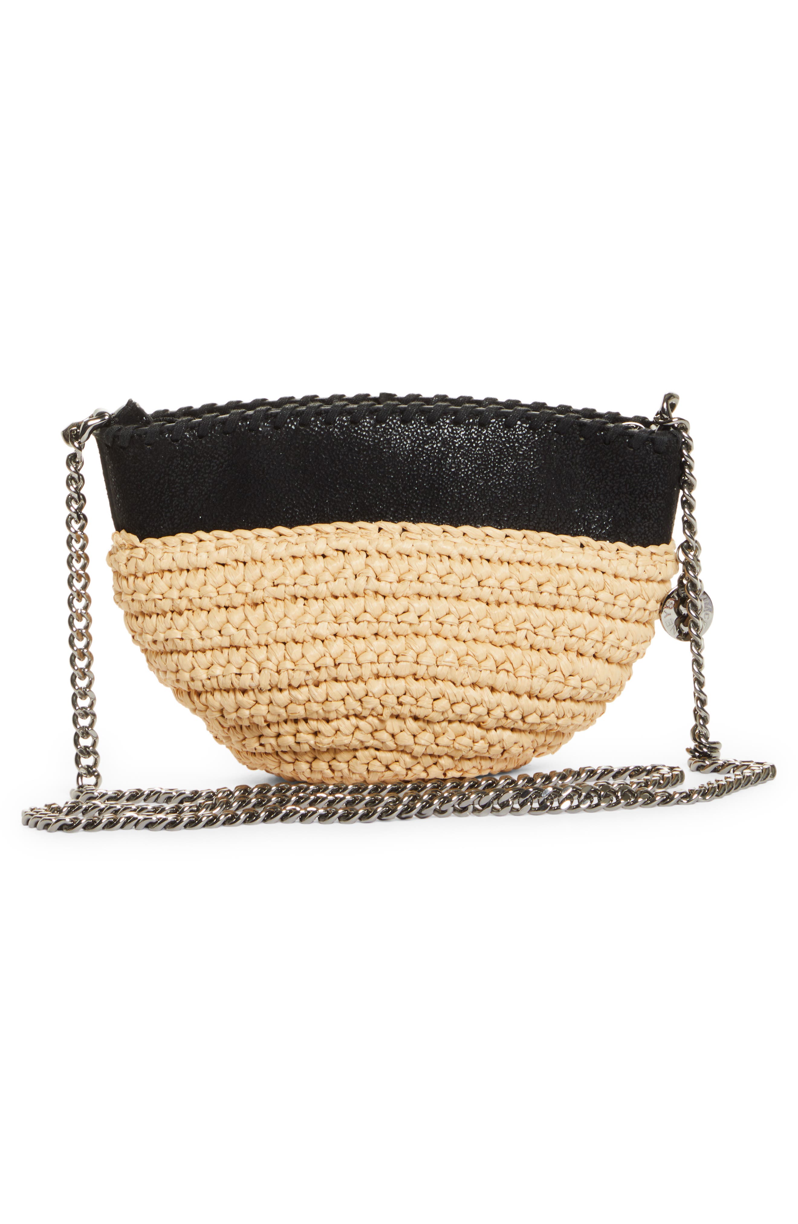 Stella McCartney Small Falabella Raffia Crossbody Bag, Alternate, color, 