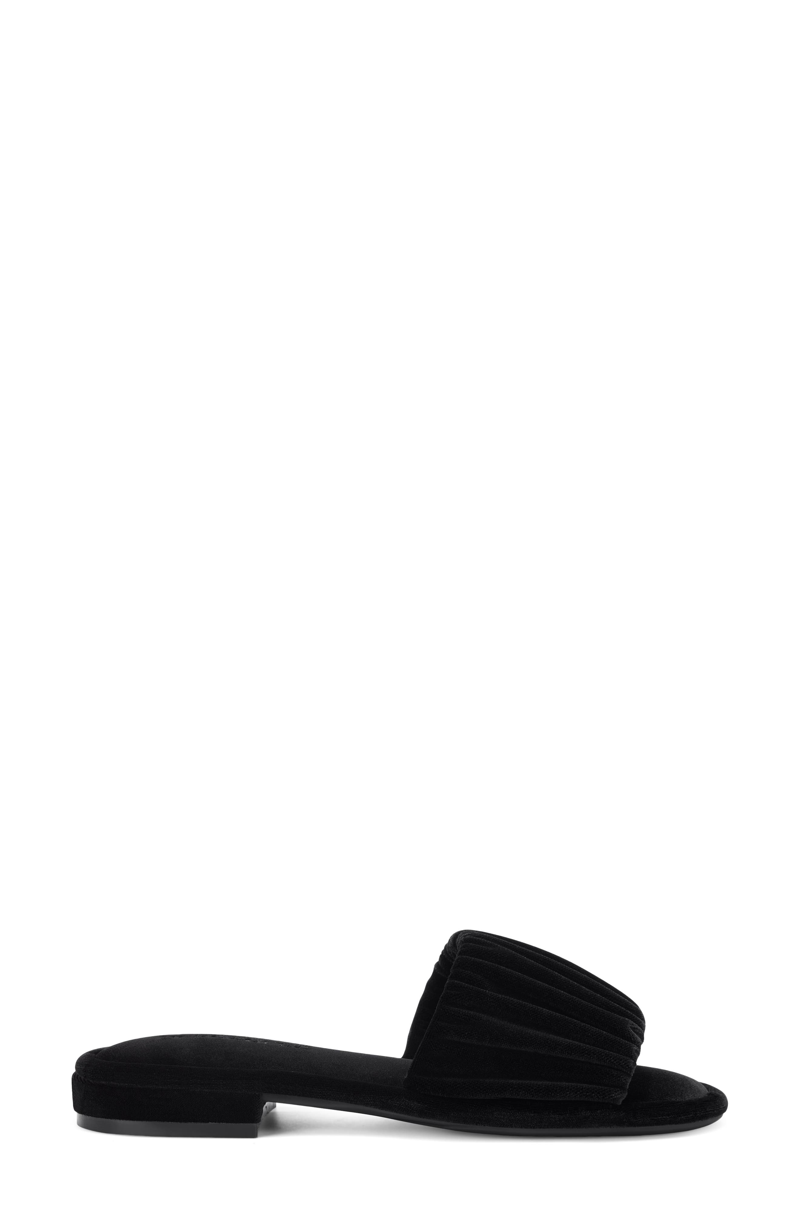 Jamaica Ruched Slide Sandal, Alternate, color, BLACK VELVET