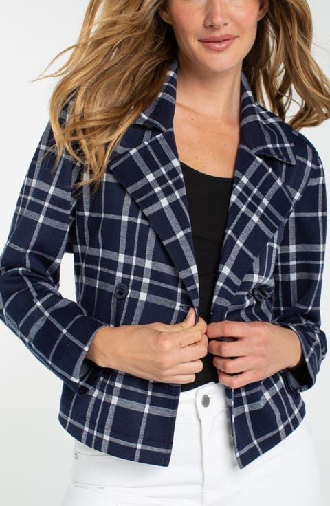Plaid Crop Trench Jacket