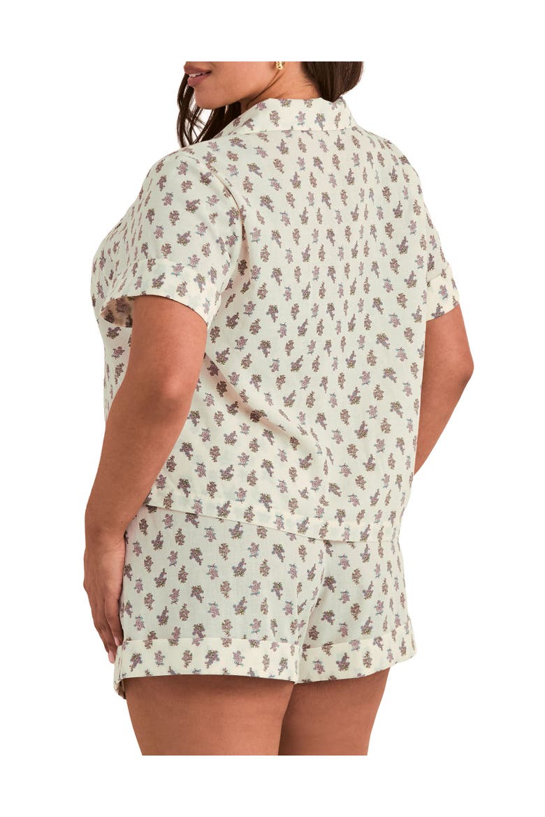 Lucero Short Sleeve Top & Shorts Pajama Set, Alternate, color, Floral beige