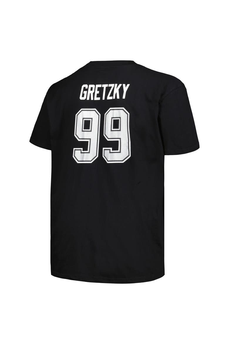 Men's Profile Wayne Gretzky Black Los Angeles Kings Big & Tall Name & Number T-Shirt, Alternate, color, Black
