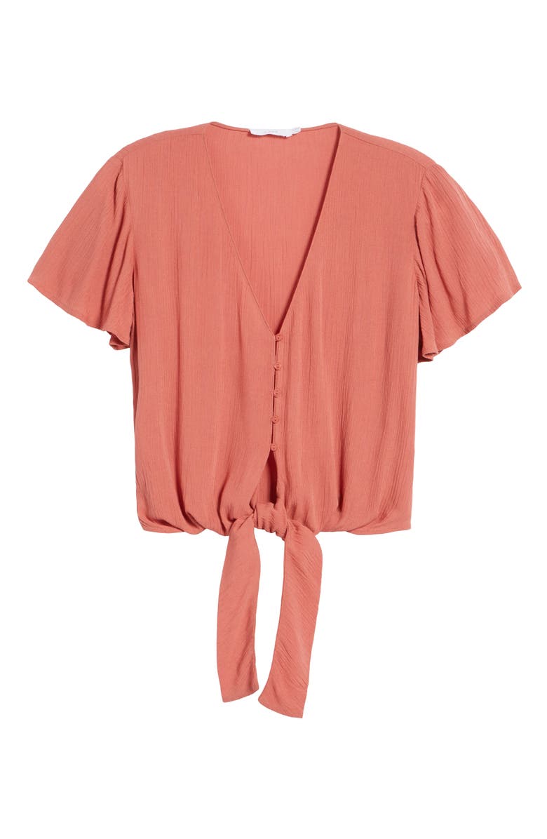 All in Favor Knot Front Shirt, Alternate, color, 