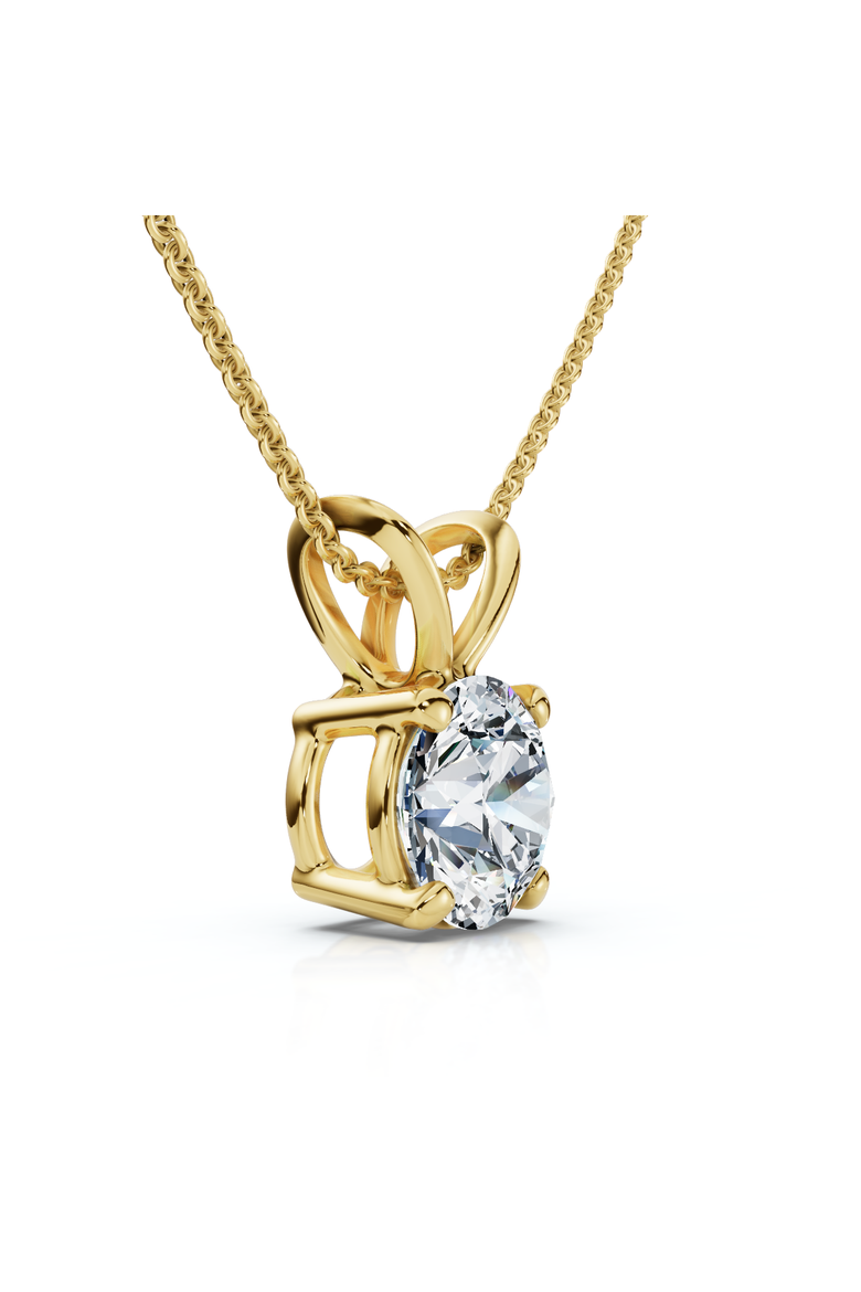 3/4Ct Solitaire Diamond Pendant 14k Gold Women's Necklace Lab Grown EF/VS, Main, color, Yellow Gold