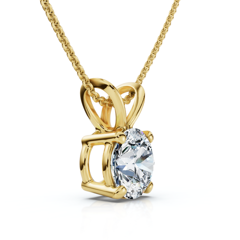 3/4Ct Solitaire Diamond Pendant 14k Gold Women's Necklace Lab Grown EF/VS