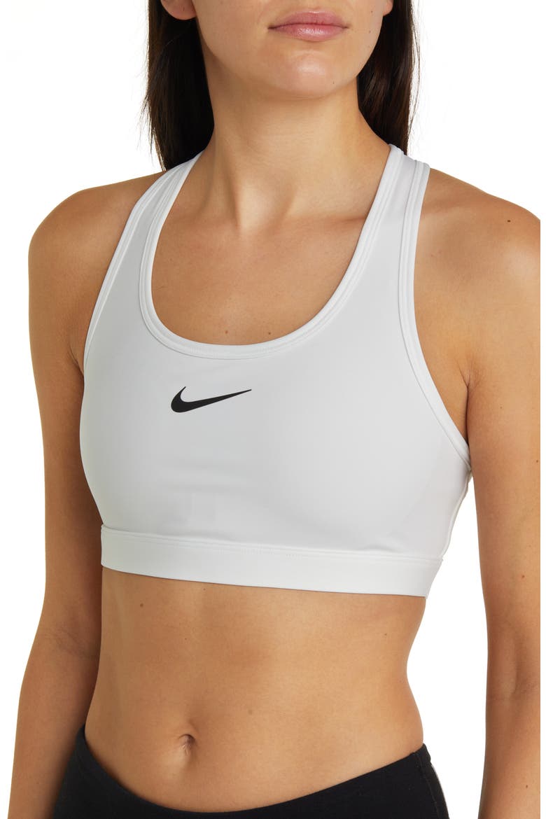 Dri-FIT Swoosh Medium Support Padded Sports Bra, Alternate, color, 100 100 WHITE/BLACK