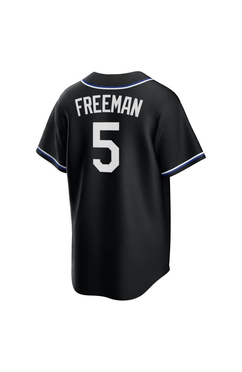 Nike Youth Nike Freddie Freeman Black Los Angeles Dodgers Lights Out Replica Player Jersey, Alternate, color, 