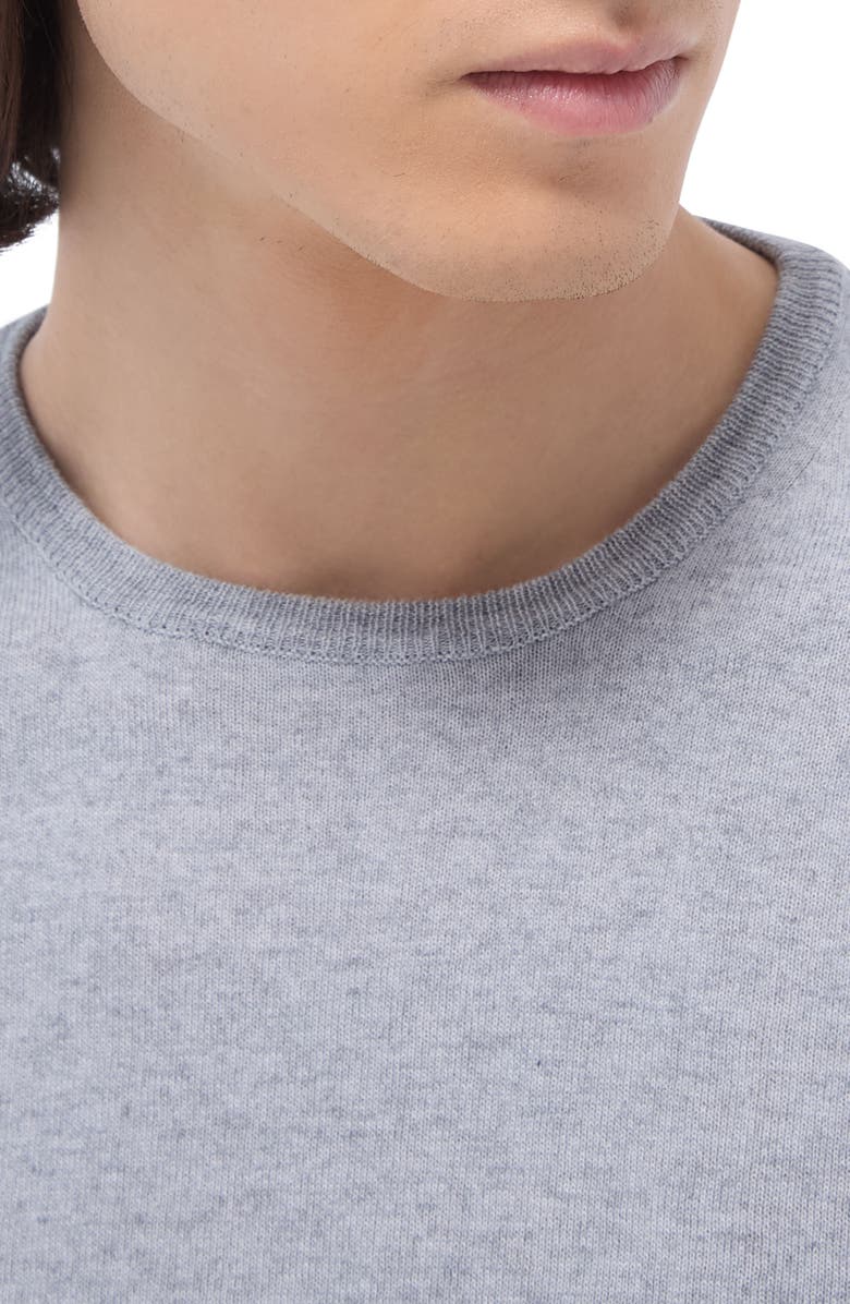 Bugatchi Cotton & Cashmere Crewneck Sweater, Alternate, color, Platinum