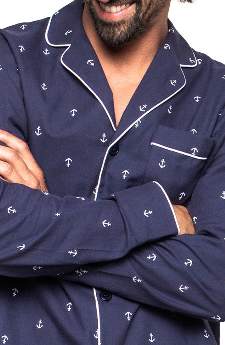 Petite Plume Portsmouth Anchors Pajamas, Alternate, color,