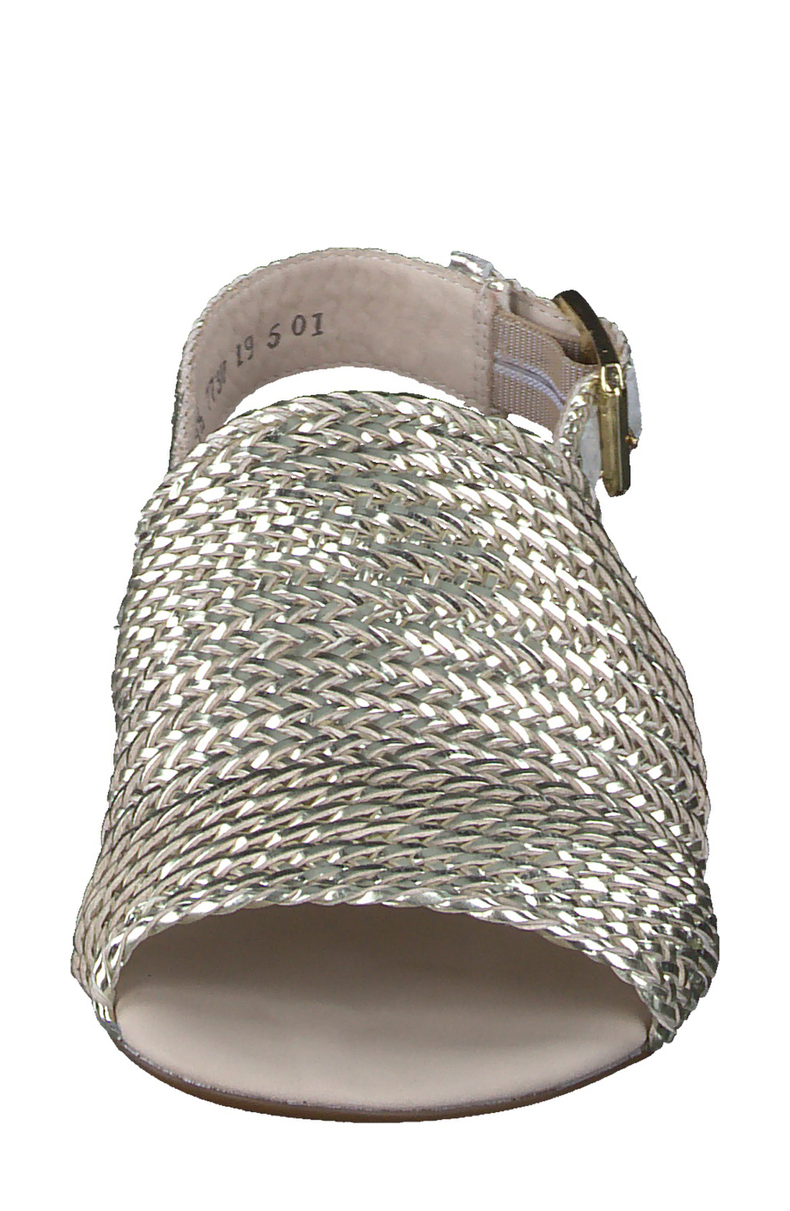 Helena Woven Leather Block Heel Sandal, Alternate, color, METALLIC WOVEN ANTIC MINERAL